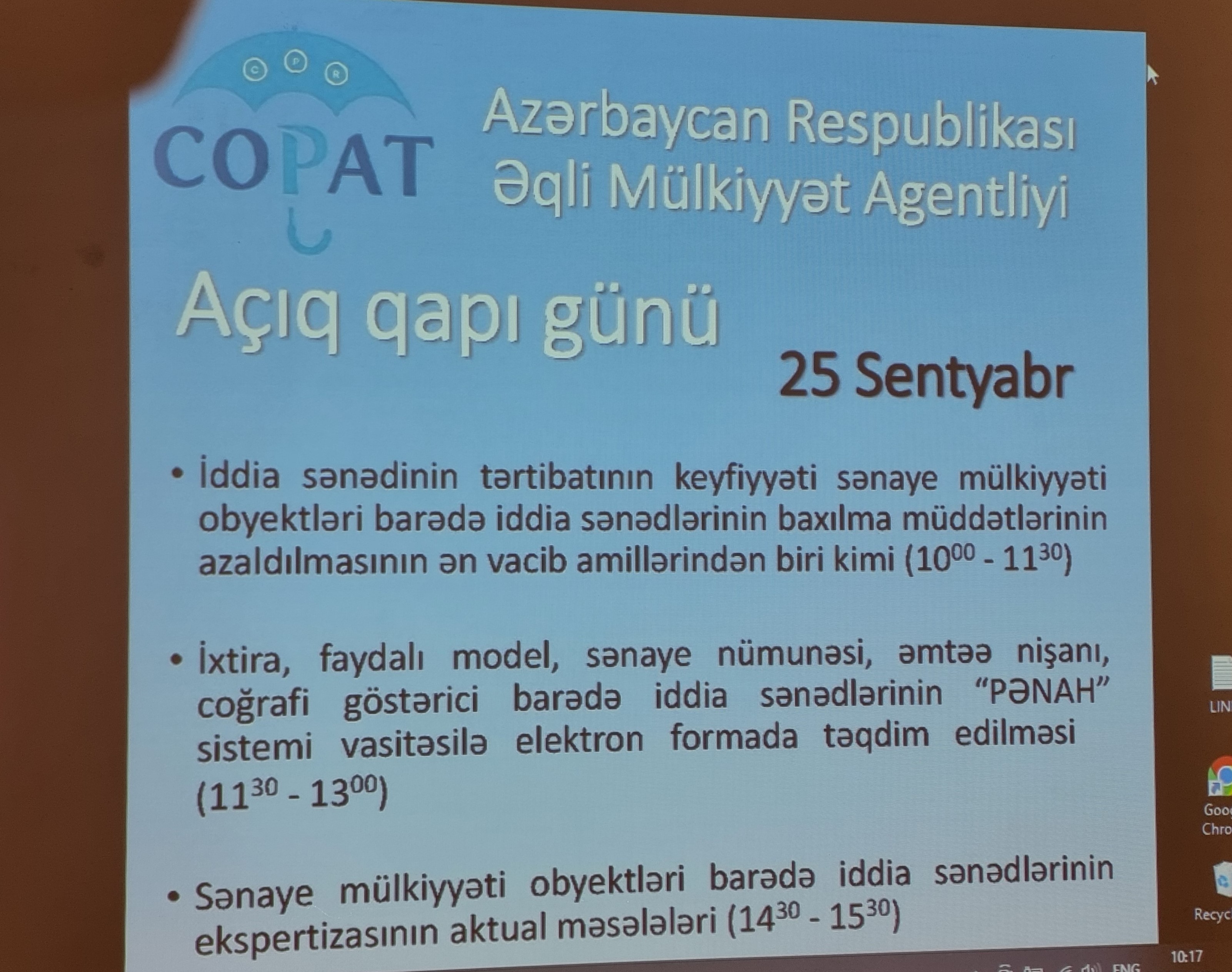 Əqli Mülkiyyət Agentliyində “Açıq Qapı Günü” keçirilib