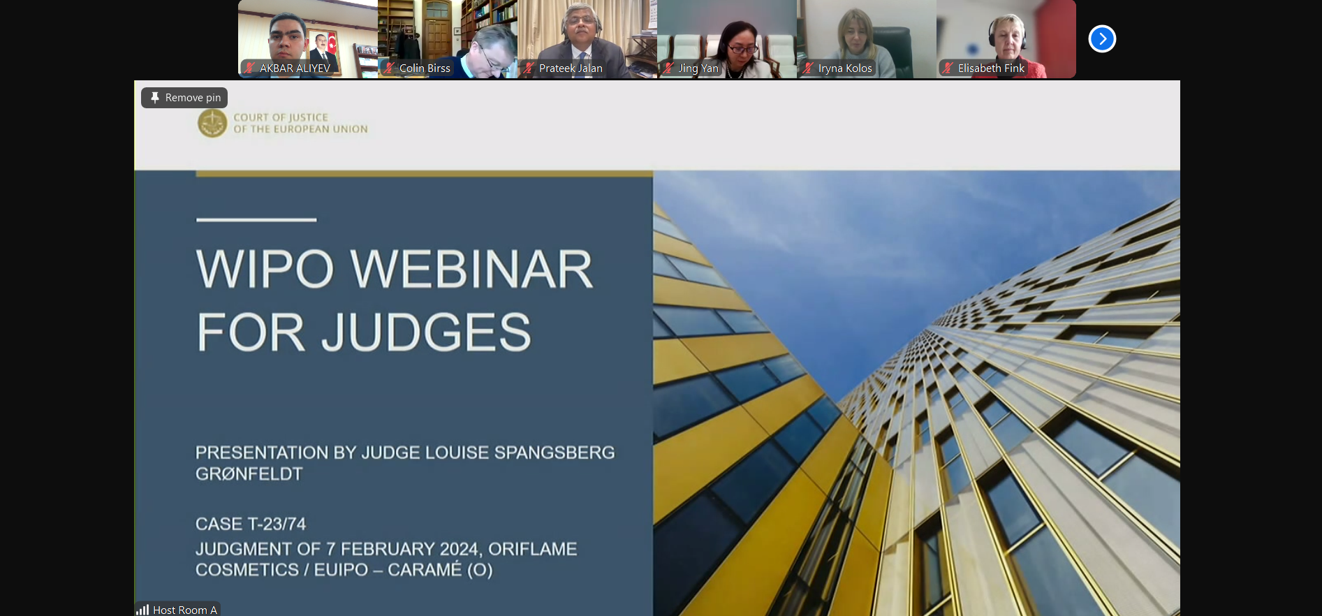 An employee of the Intellectual Property Agency participated in the WIPO Webinar for Judges